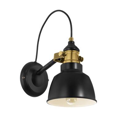 EGLO Thornford Wandlamp - E27 - Staal - Zwart/Goud product