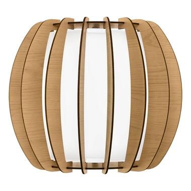 EGLO Stellato 1 Wandlamp - E27 - Hout/Staal/Glas - Wit/Bruin product