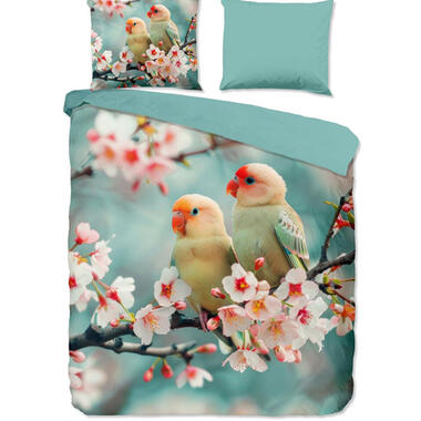 Good Morning Love Birds Dekbedovertrek Aqua-Lits-jumeaux (240 x 200/220 cm) product