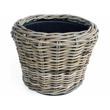 Van der Leeden Planten/bloemen mand - rotan - gevlochten - D36 x H28 cm product