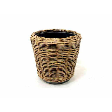 Van der Leeden Planten mand - rotan - 40x39cm - drypot product