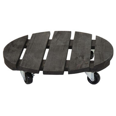Mega Collections Planten trolley -hout - D40 x H8 cm - tot 80 kg product