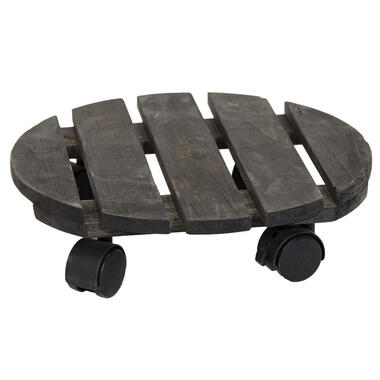 Mega Collections Planten trolley -hout - D25 x H8 cm - tot 50 kg product