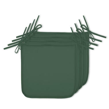 Stof Textile Tuin stoelkussens - 4x - donkergroen - 38 x 38 x 4cm product