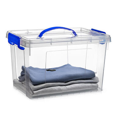 Plasticforte Opbergbox met deksel - blauw - 11L - kunststof product