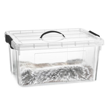 Plasticforte Opbergbox met deksel - grijs - 34L - kunststof product