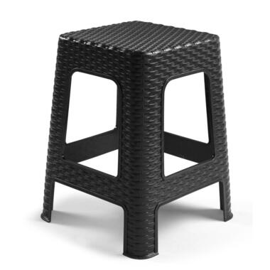 Plasticforte Rotan opstapje/krukje - kunststof - zwart product