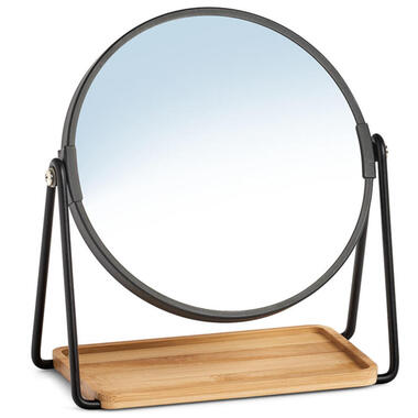Make-up spiegel metaal/bamboe 17,5 x 20,5 cm product