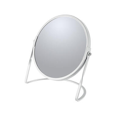Make-up spiegel Cannes - 5x zoom - metaal - 18 x 20 cm - wit product