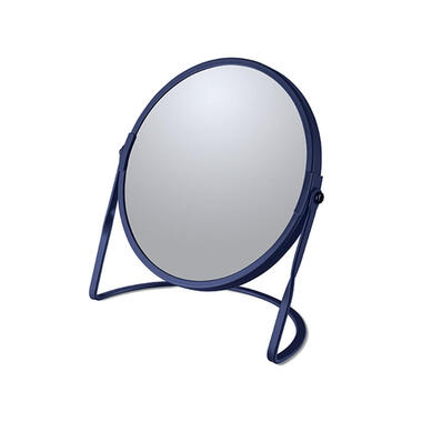 Make-up spiegel Cannes - 5x zoom - metaal - 18 x 20 cm - donkerblauw product