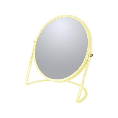 Make-up spiegel Cannes - 5x zoom - metaal - 18 x 20 cm - geel product