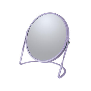 Make-up spiegel Cannes - 5x zoom - metaal - 18 x 20 cm - lila paars product