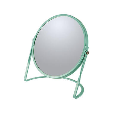 Make-up spiegel Cannes - 5x zoom - metaal - 18 x 20 cm - salie groen product