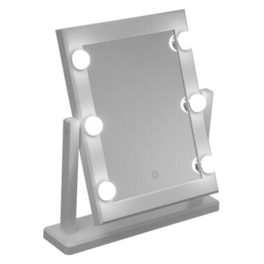 Make-up spiegel met LED verlichting op standaard wit 37 x 9 x 41 cm product