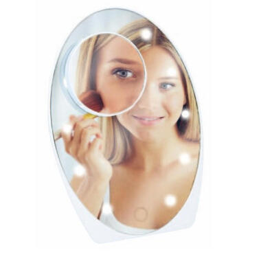 LED make-up spiegel - vergrootglas/zuignap - 15 x 21 cm - 5x zoom product