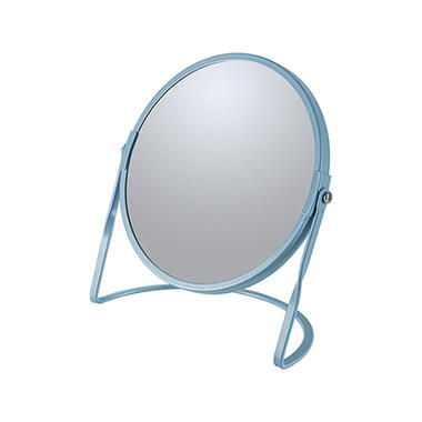 Make-up spiegel Cannes - 5x zoom - metaal - 18 x 20 cm - blauw product