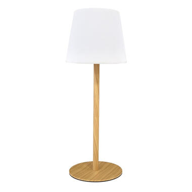Home deco factory Oplaadbare LED tafellamp - houteffect - 40 cm product