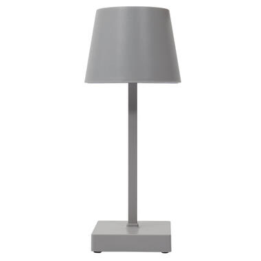 Home deco factory LED tafellamp - kunststof - zilver/grijs - touch - 26cm product