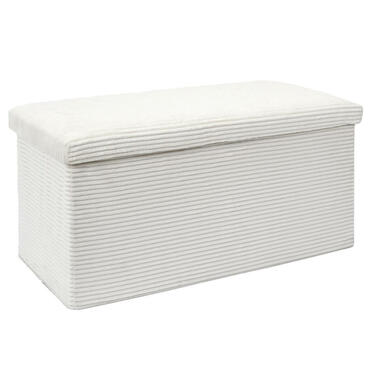 Home Deco Poef - Cocoonen - MDF/polyester - wit - 76 x 38 cm product