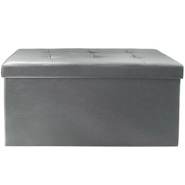 Home Deco Poef Eccense - opbergbox - grijs - 76 x 38 cm product