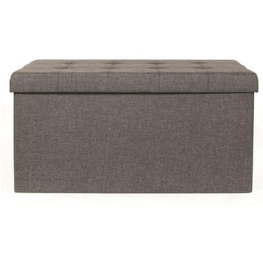 Home Deco Poef Chique - opbergbox - donkergrijs - 76 x 38 cm product