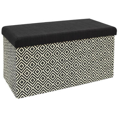 Home Deco Poefje - opbergbox - donkerbruin/zwart - 76 x 38 cm product