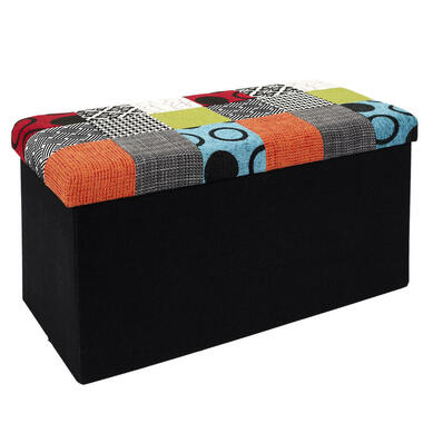 Home Deco Poef Multi color Tile - opbergbox - 76 x 38 cm product