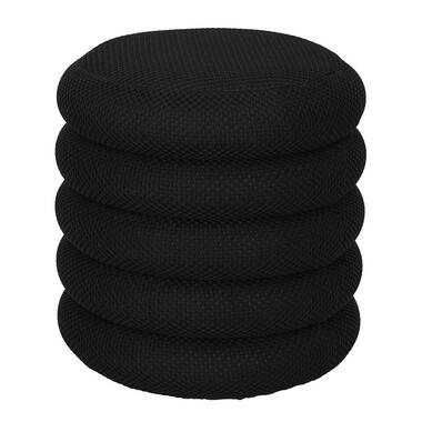 Home Deco Factory Poef/krukje - boucle - zwart - D37 x H44 cm product