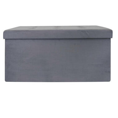 Home Deco Poef Chique - opbergbox - grijs - 76 x 38 cm product