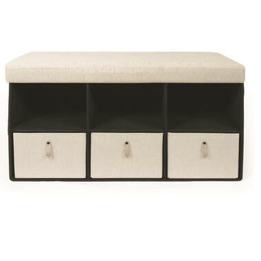 Home Deco Poefje - opbergbox - beige velvet - 76 x 38 cm product