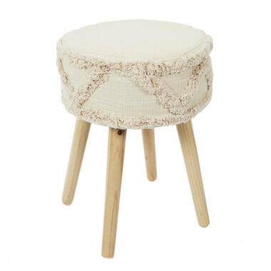 Home Deco Factory Bijzet krukje model Macrame - naturel - H41 cm product