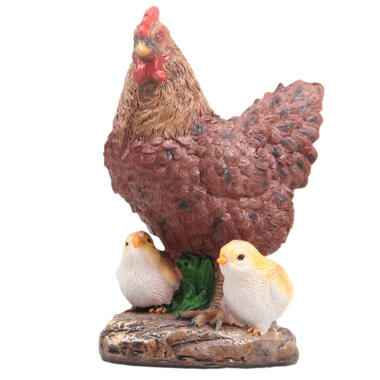 Farmwood Kip tuin beeldje - binnen/buiten - 15 x 10 x 20 cm product