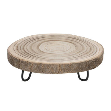 Gerimport Kaarsenbord/decoratie dienblad - hout - 24x24 x8,5cm product