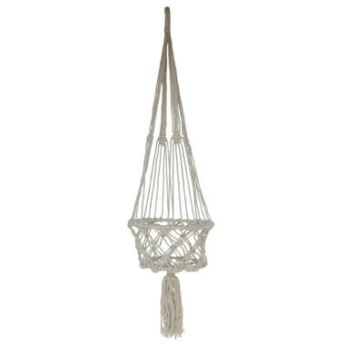 Gerimport plantenpot - macrame touw - Ibiza stijl - plantenhanger product