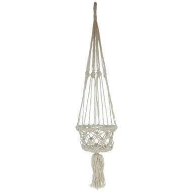 Gerimport plantenpot - macrame touw - Ibiza stijl - plantenhanger product