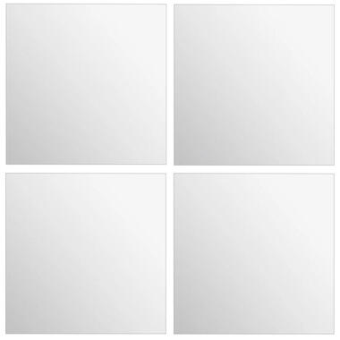 5Five Plak spiegels tegels - 4x stuks - zelfklevend - 30 x 30 cm product