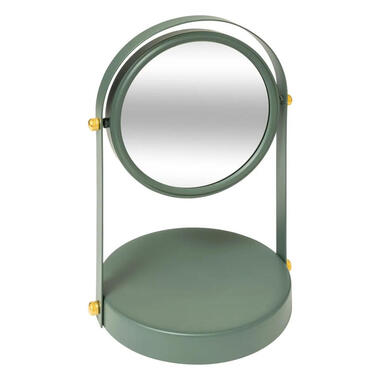 5Five Make-up spiegel op standaard - 26 cm - metaal - ficus groen product