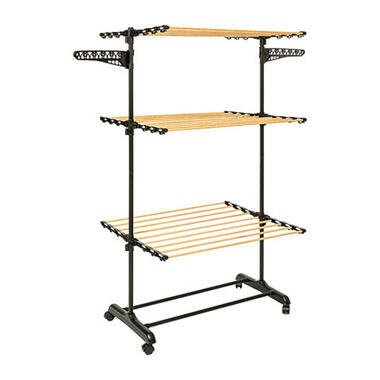 5Five Wasrek/droogrek - zwart - metaal - 78 x 67 x 150 cm - staand product