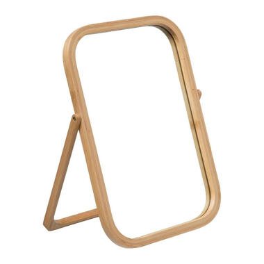5Five Staande make-up spiegel/scheerspiegel - bamboe - 28 x 39 cm product