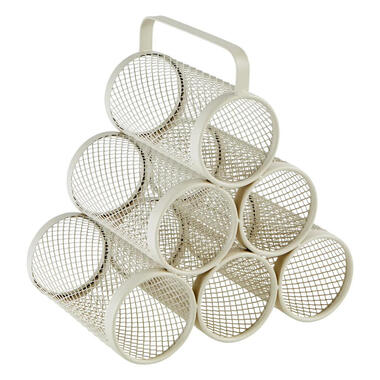 5Five Wijnrek - metaal - voor 6 flessen - beige - 28 x 18 x 25 cm product