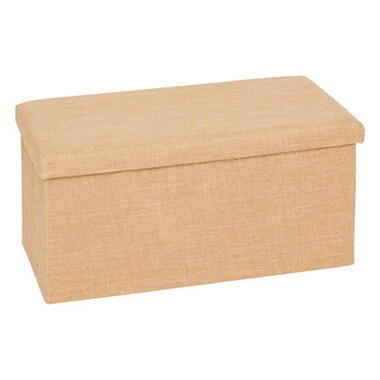 5Five Poef/hocker - opbergbox - beige - PU/MDF - 38 x 76 cm product