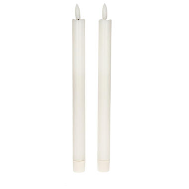 Anna Collection Led dinerkaarsen - 2x st - wit - 24 cm - 3D lont product