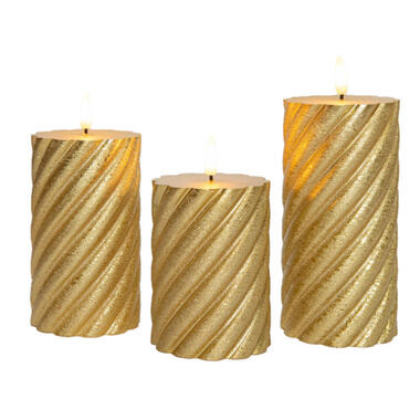 Anna Collection LED kaarsen - 3x - goud -swirl -afstandsbediening product