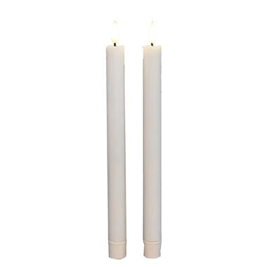 Anna Collection Led dinerkaarsen - 2x - wit - 25 cm - 3D vlam product