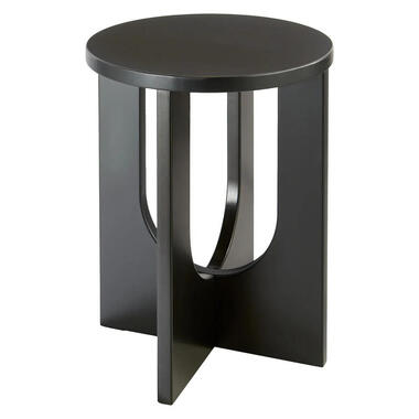 Atmosphera Bijzettafel/salontafel Bloom - zwart - MDF hout - rond product
