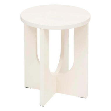 Atmosphera Bijzettafel/salontafel Bloom - wit - MDF hout - rond product