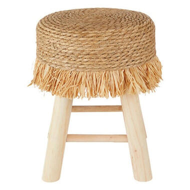 Atmosphera Bijzet krukje model Yucatan - beige - H40 cm product