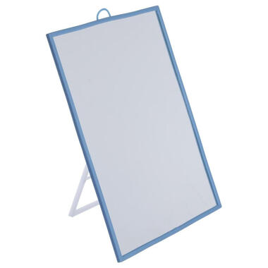 Basic make-up spiegel/scheerspiegel op standaard kunststof 15 x 20 cm blauw product