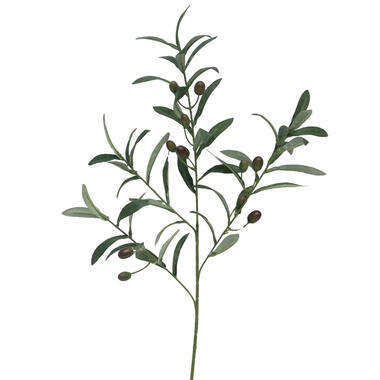 Bellatio Design Kunstbloem Olijf tak - 75 cm - olijfboom steel product
