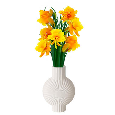Boltze Bloemenvaas Venice - wit - keramiek - D20 x H28 cm product